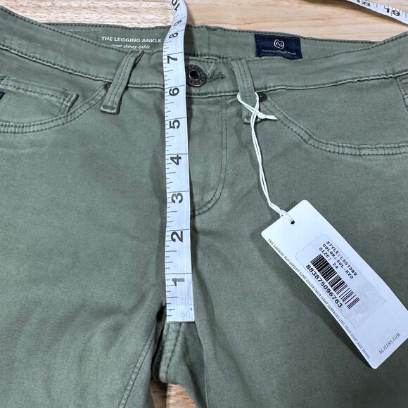AG Adriano Goldschmied NWT The Legging Ankle Super Skinny Olive Green Size 24 - Picture 11 of 12